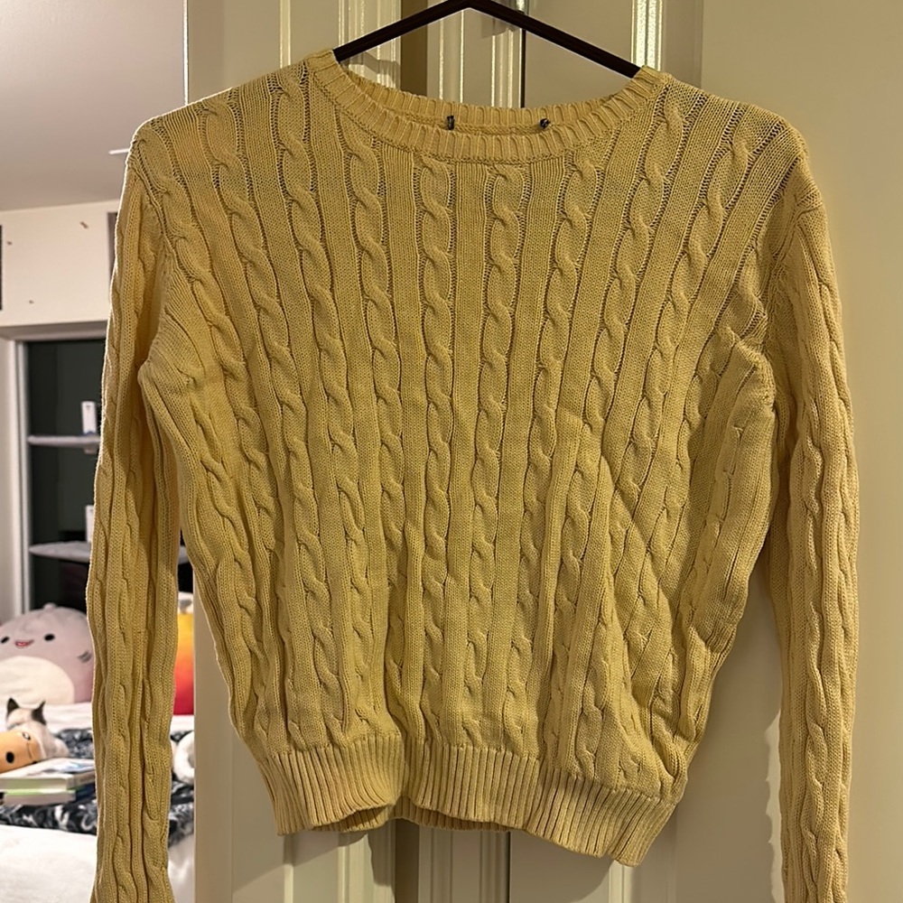 Yellow Cable Knit Sweater Brandy Melville